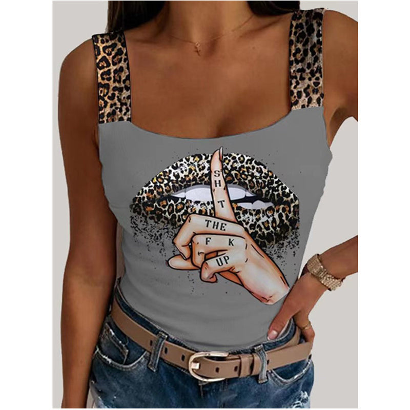 Sexy Women's Printed Tank Top T-Shirt