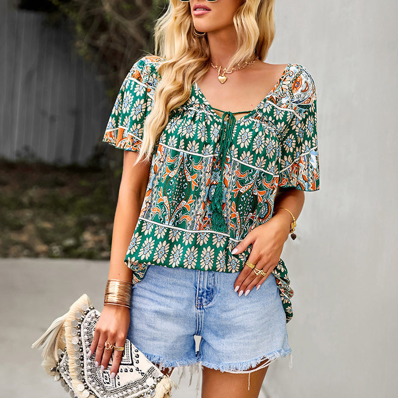 Women's Bohemian Print Top
