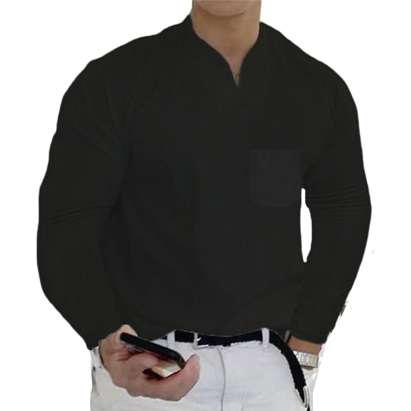 Athletic Long Sleeve V-Neck T-Shirt