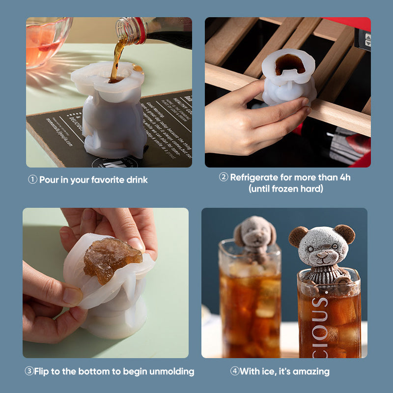 3D Teddy Bear Ice Cube Maker