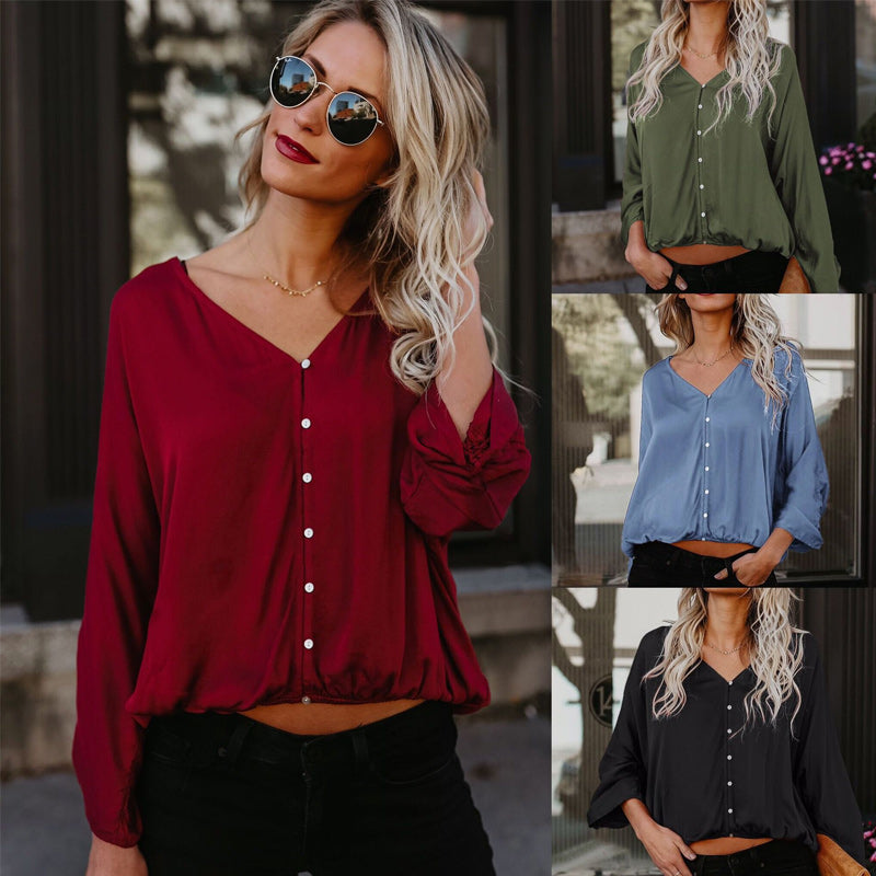 Cotton Button Long Sleeve T-Shirt