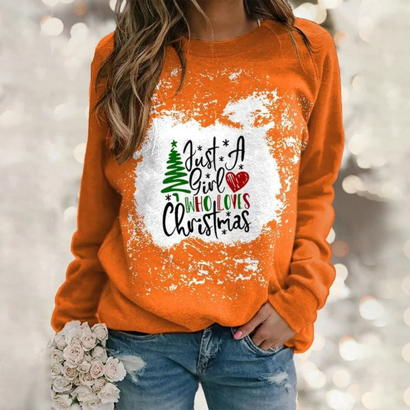 Christmas Motif Print Long-sleeved T-shirt