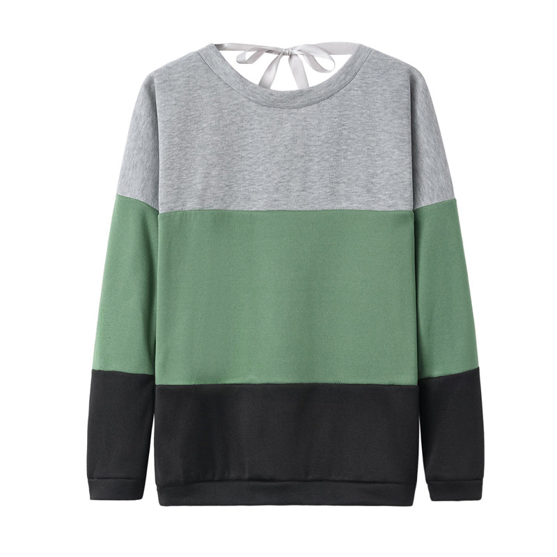 Contrast Panel Crew Neck Sweatshirt