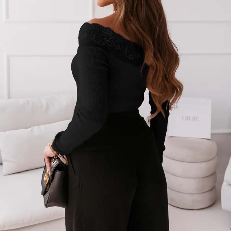 Lace-paneled Sweater