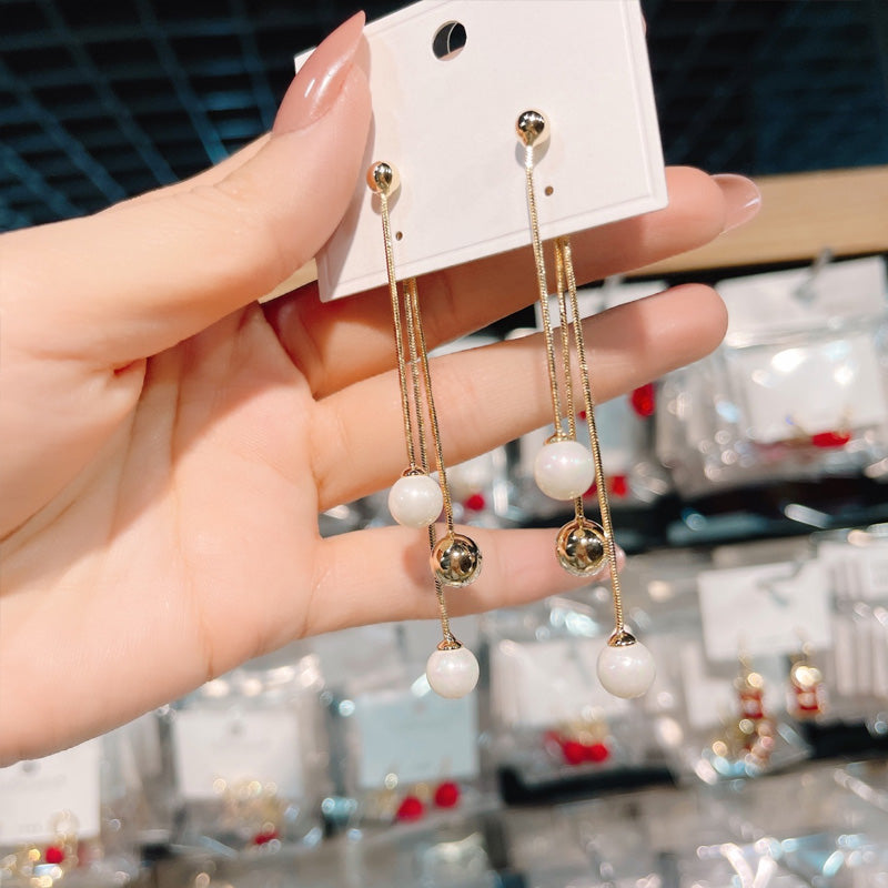 Mermaid Bead Fringe Earrings
