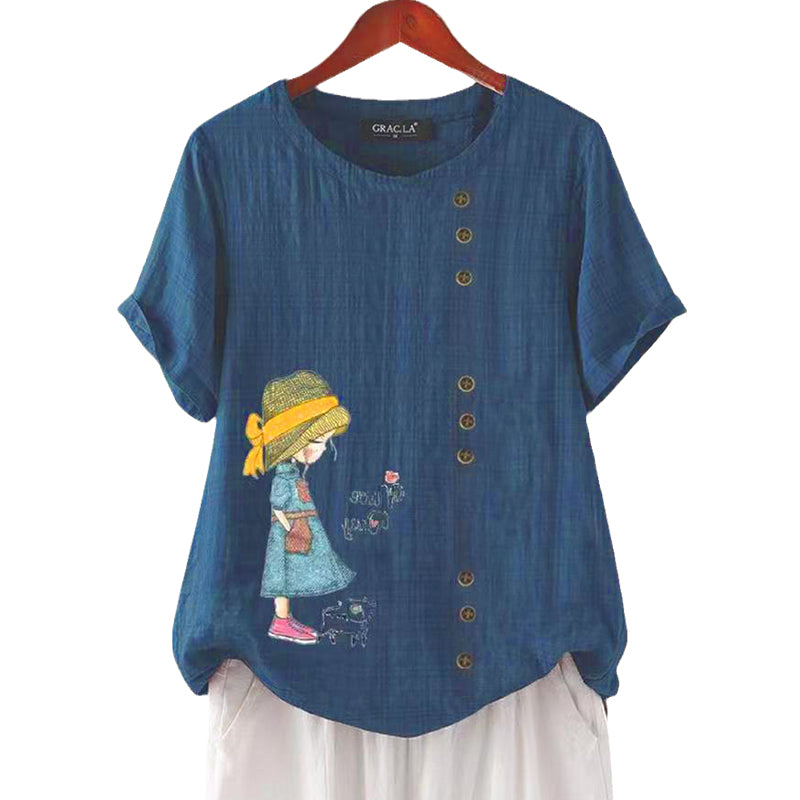 Cotton Linen Vintage T-Shirt