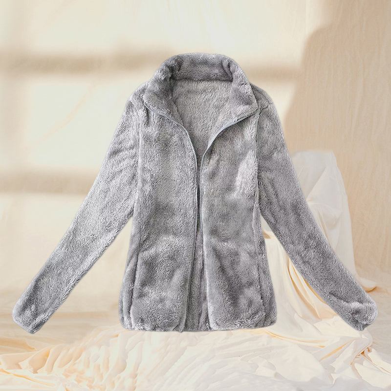 Coral Fleece Stand Collar Jacket