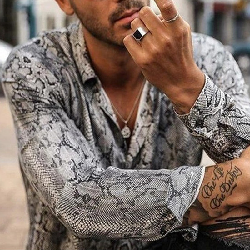 Snake Print Casual Shirt