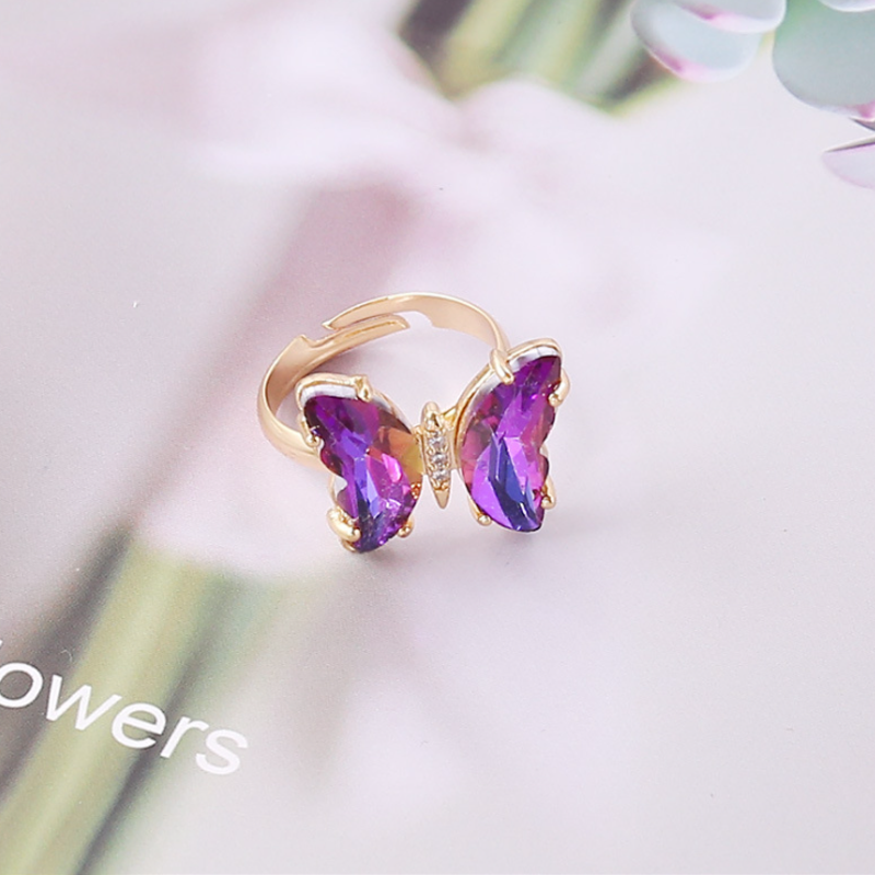 Gradient Butterfly Ring