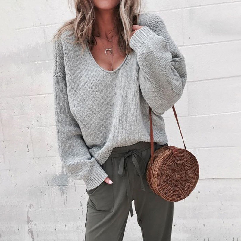 V Neck Long Sleeve Sweater