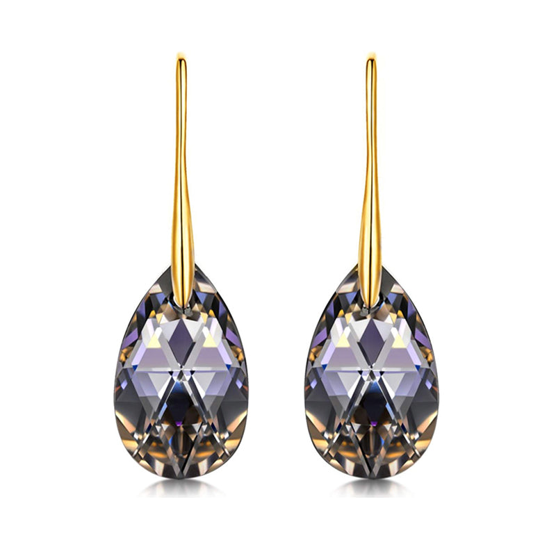 Black Aurora Borealis Drop Earrings