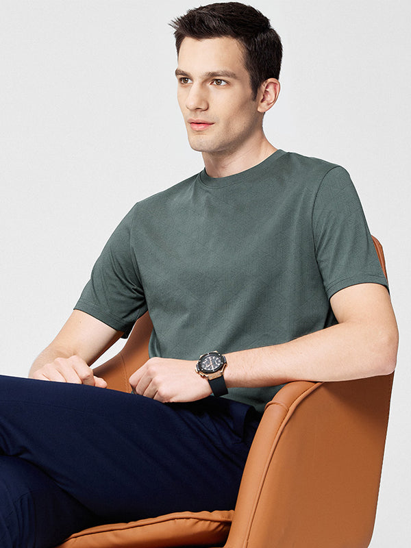 Dark Print Casual Short Sleeve