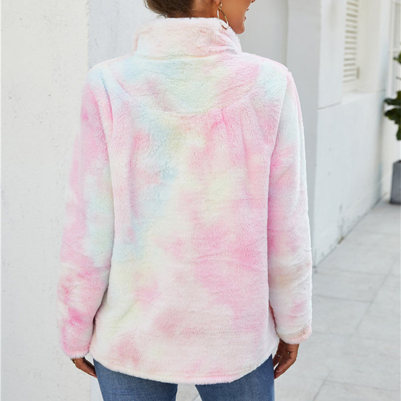 Rainbow Gradient Plush Jacket