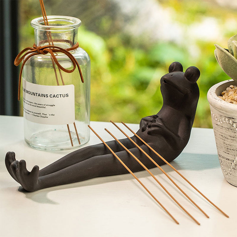 Meditate Frog Incense Stick Holder