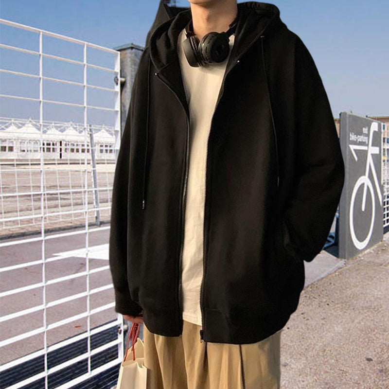 Men's hooded loose American hip hop style sports jacket