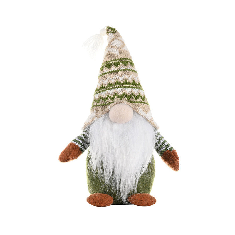 Christmas Green Faceless Old Man Elf Figurine