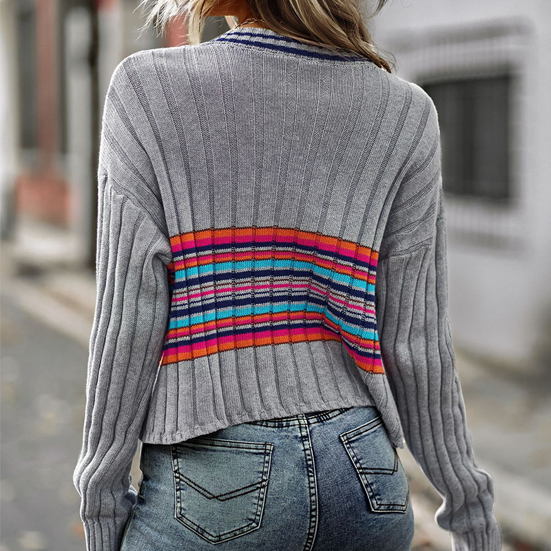 V-neck Paneled Sweater