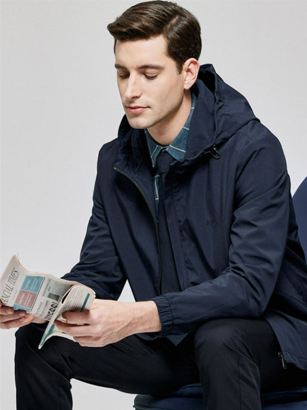 Solid Color Hooded Coat