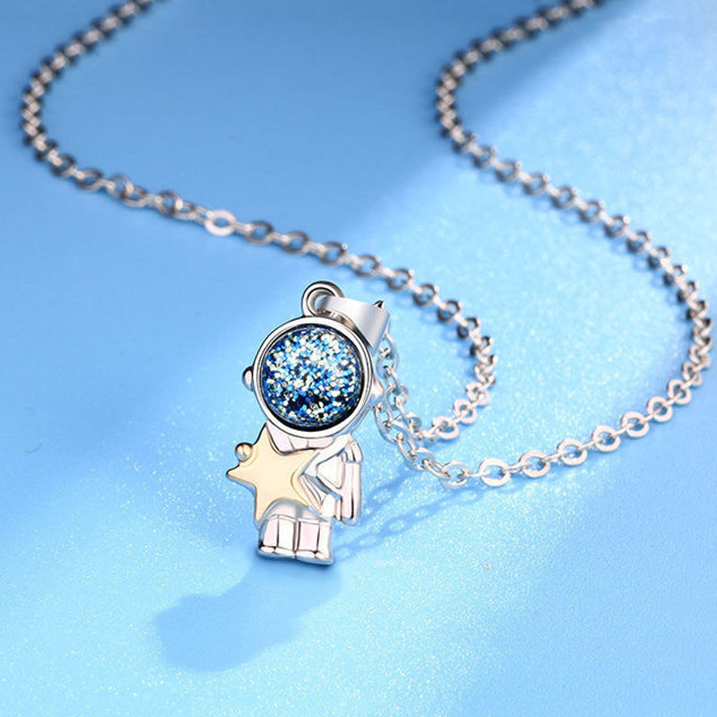 Astronaut Shape Couple Necklace