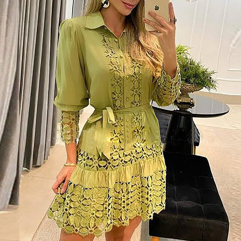 Women's Shirt Knee Length Dress