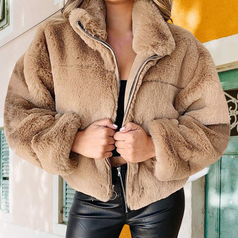 Rabbit Fur Faux Fur Plush Jacket