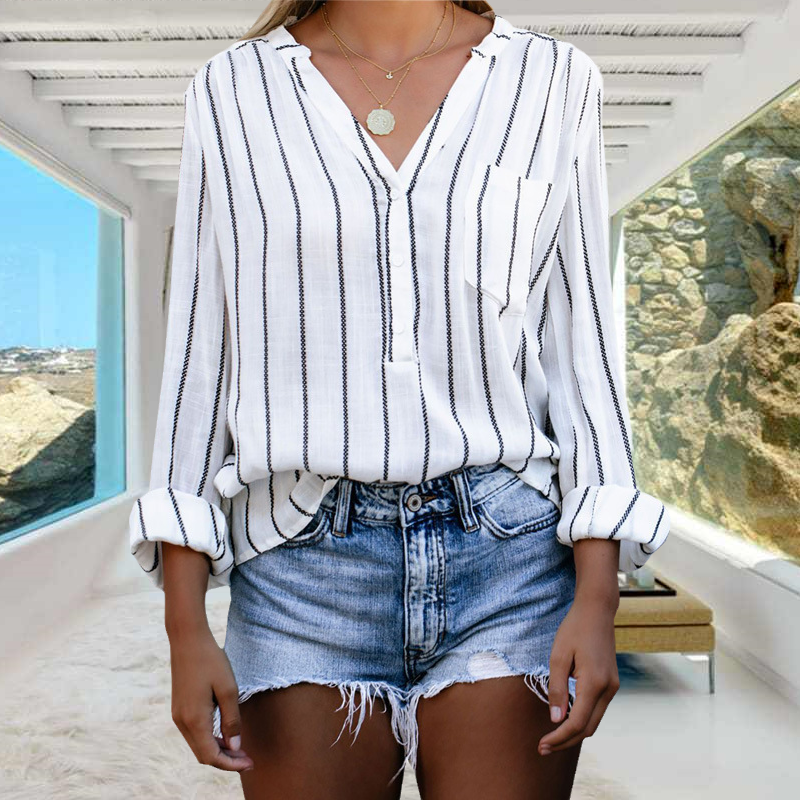 Single Breasted Striped Shirt