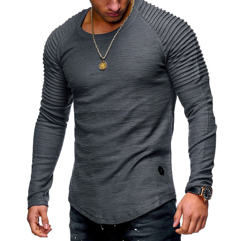 Men's Long Sleeve Crinkled T-Shirt