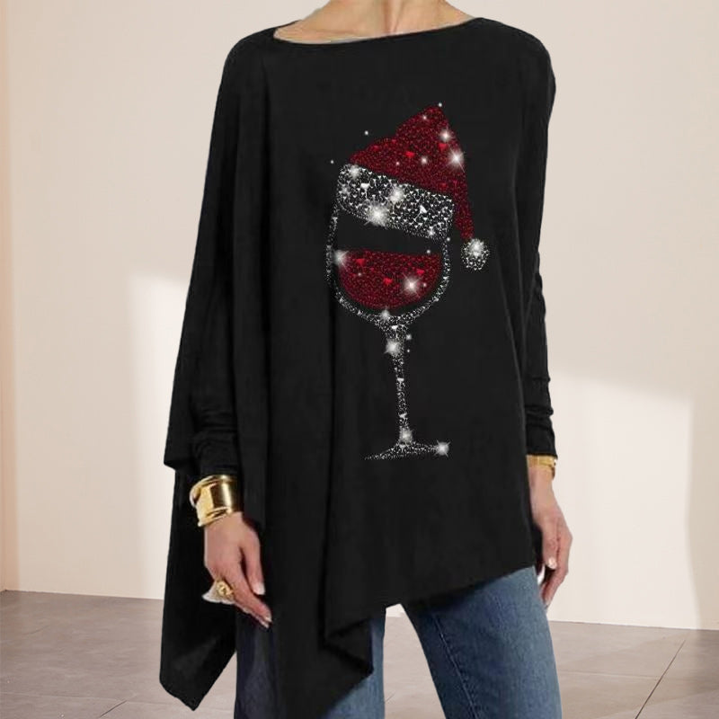 Red Wine Glass Irregular T-Shirt