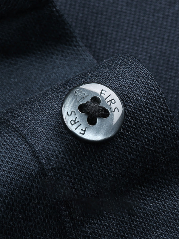 Men's Silk Casual Lapel Long Sleeve Polo Shirt
