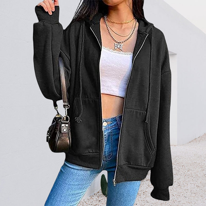 Zip Hooded Cardigan Jacket