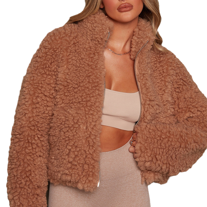 Women's Short Faux Fur Casual Shaggy Jacket