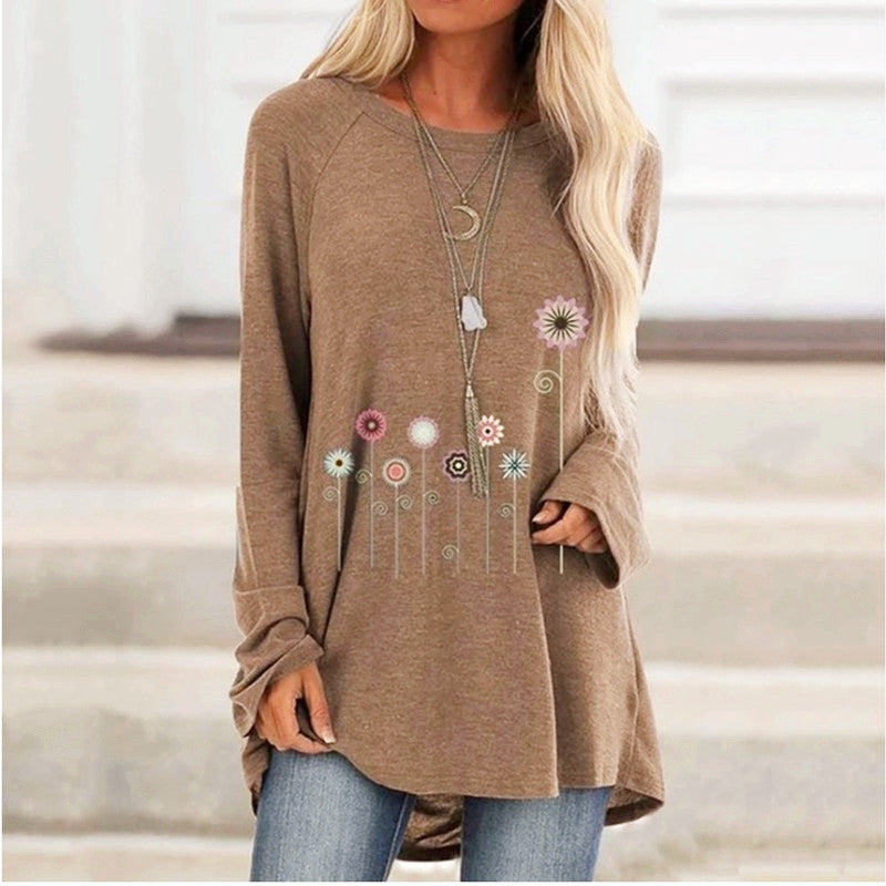 Floral Print Long-sleeve T-shirt