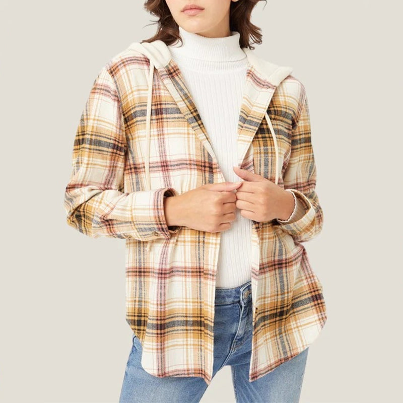 Hooded Buttoned Casual Shirt Jacket