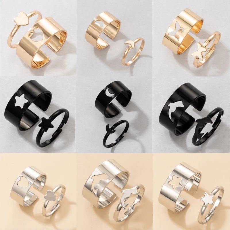 New Fashion Alloy Metal Couples Ring