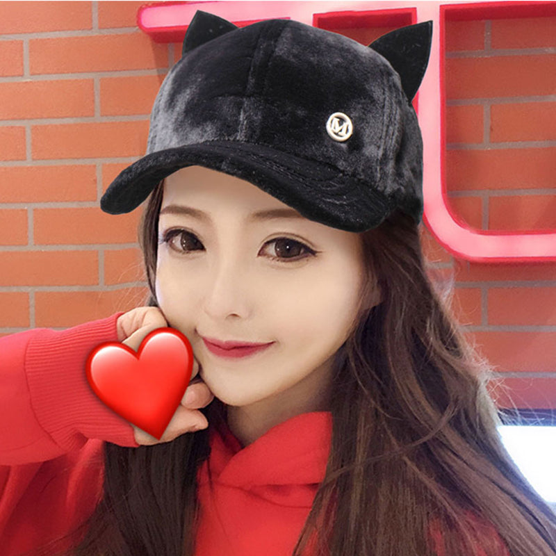 Plush Cat Ears Baseball Cap