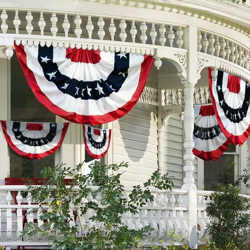 Independence Day Pleated Fan Flag