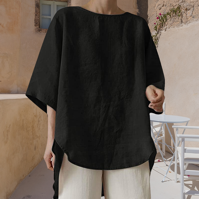 Women's Cotton Linen Solid Color Casual Top