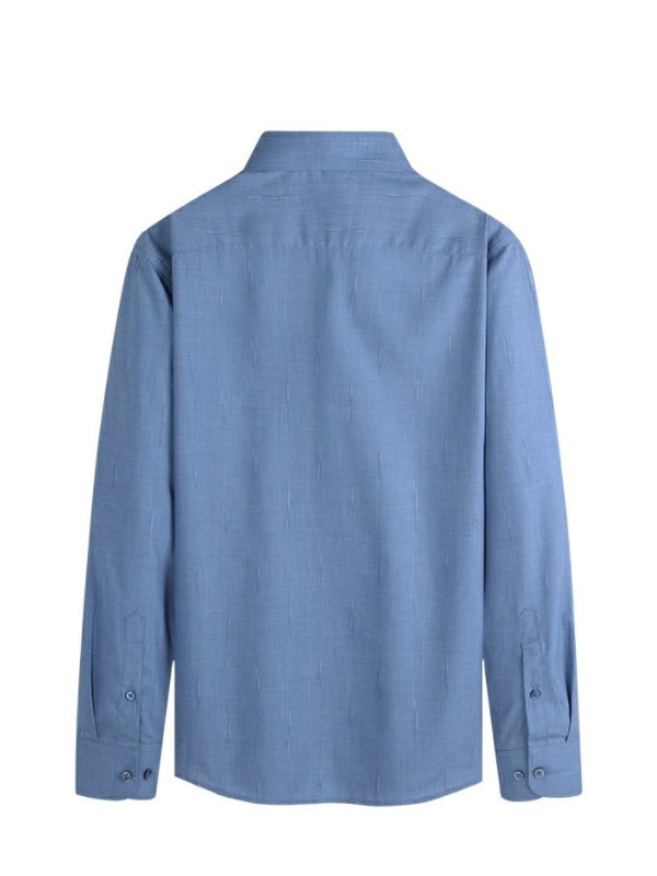 Men's Striped Jacquard Casual Long Sleeve Shirt