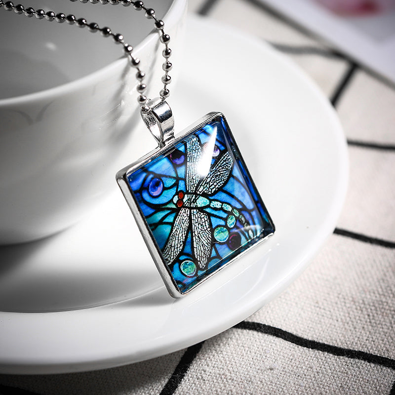Insect Glass Pendant Necklace