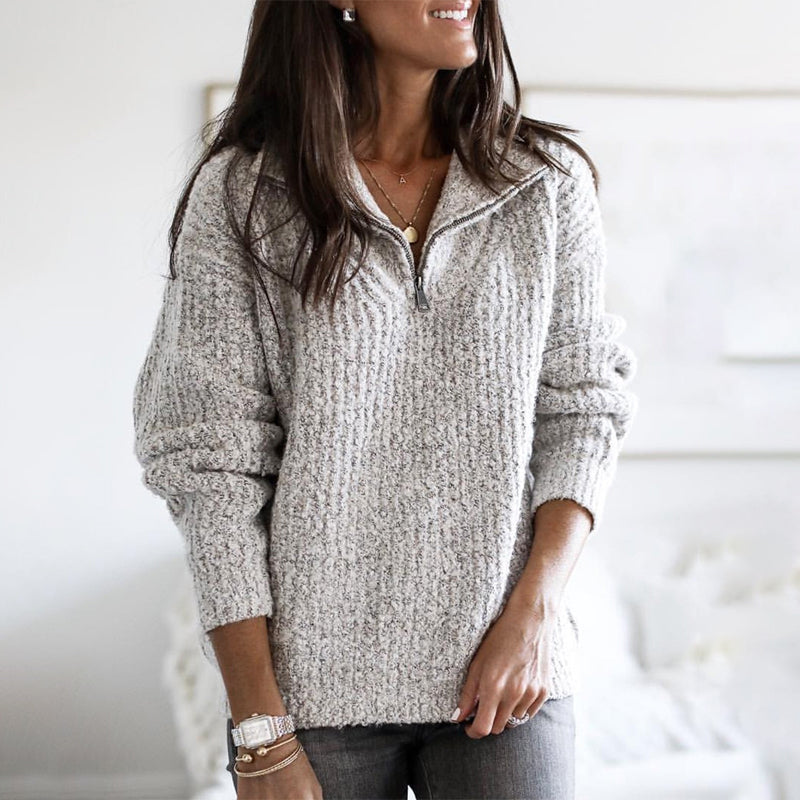 Zip-up Long-sleeve Sweater