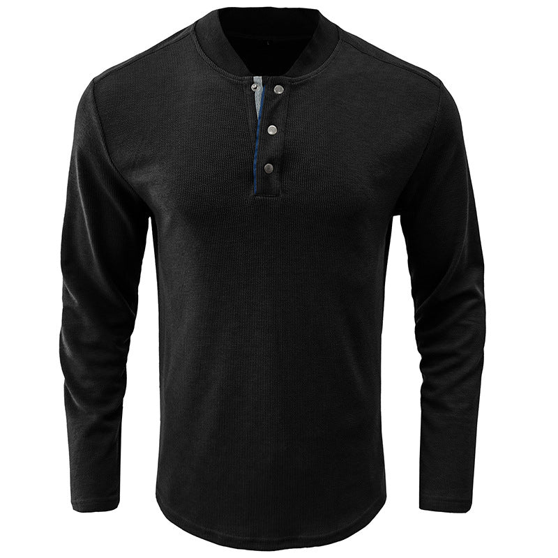 Henry Collar Button T-Shirt