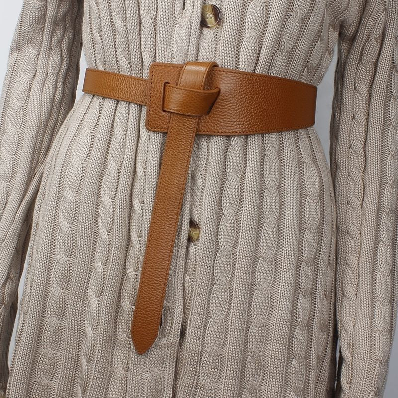 Ladies Fashion Belt Leather Wide Waist Seal