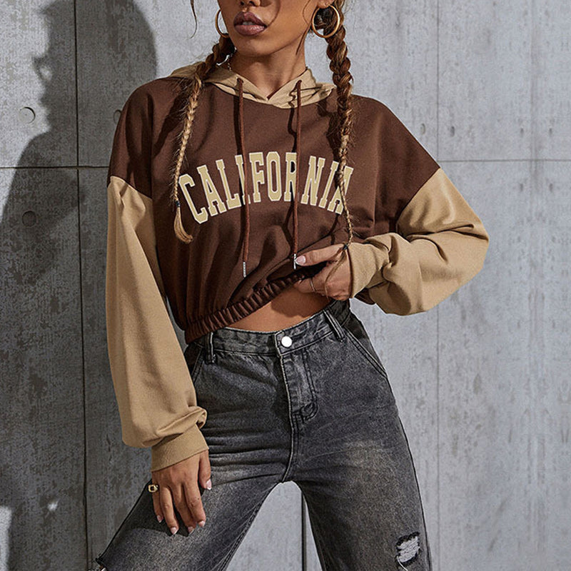 Cropped Casual Sports Hoodie