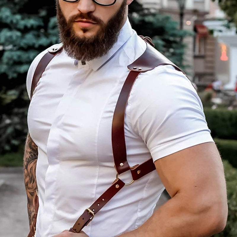 Men's Leather Restraint Harness Strap