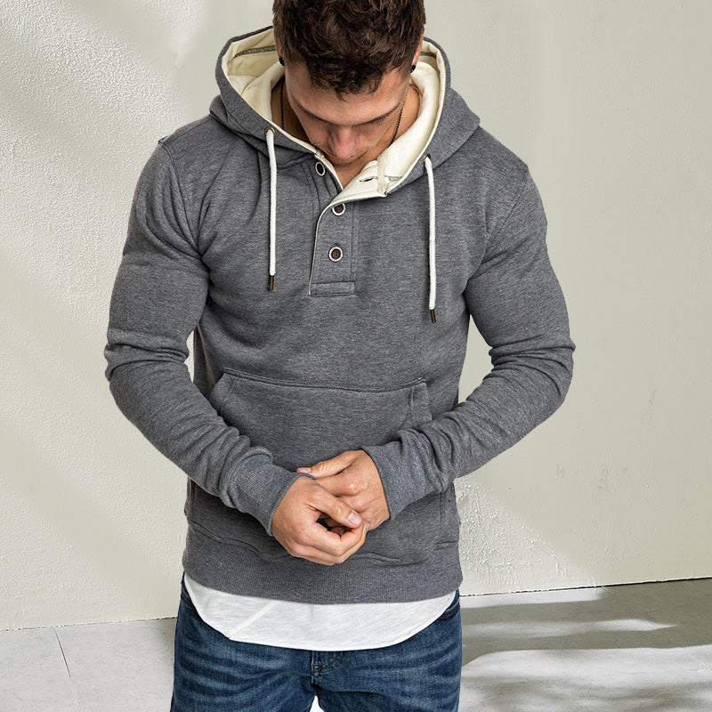 Hooded Button Sweater