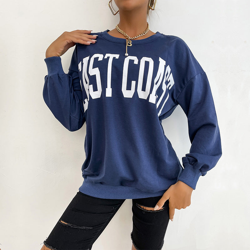 Crew Neck Letter Sweatshirt