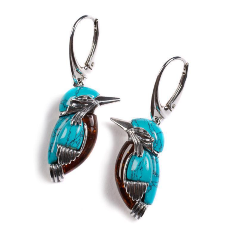 Vintage Turquoise Bird Earrings