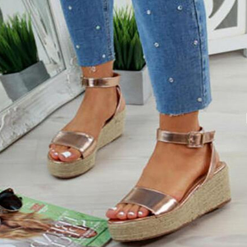 Women's Hemp Rope Buckle Sandals