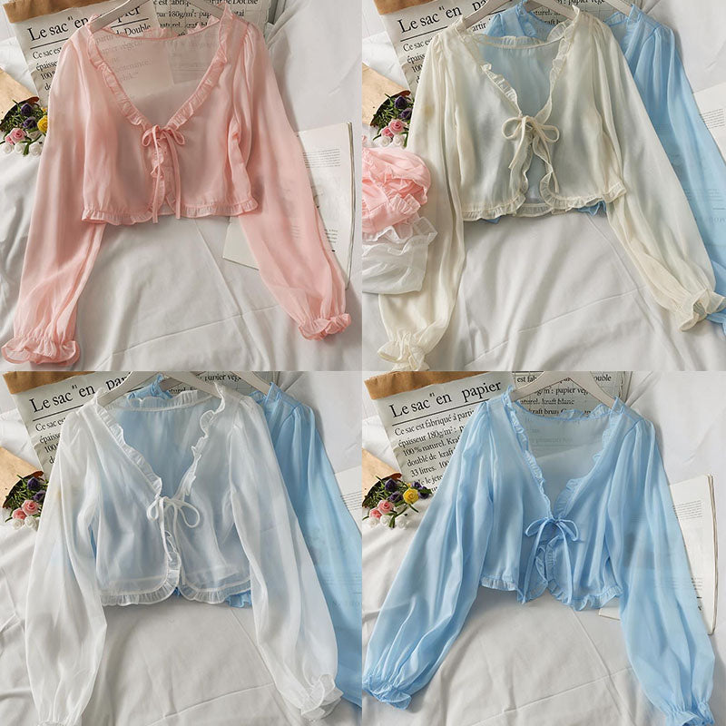 Oversized Clear Bow Tie Shawl