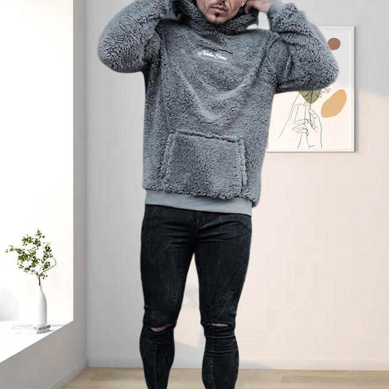 Men's Plush Hooded Sweatshirt